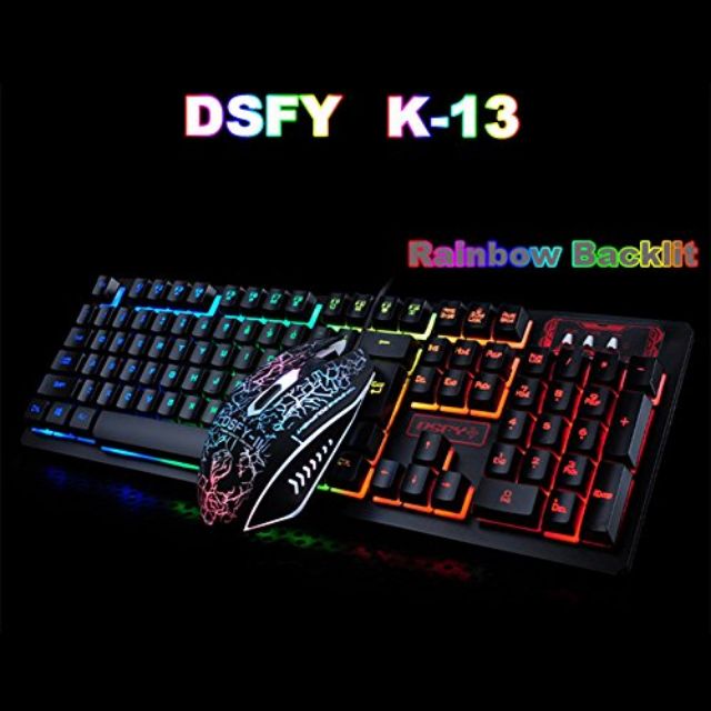 คีร์บอร์ด+เมาส์เกมมิ่ง DSFY แบบมีไฟ7สี รุ่น K13 | Shopee Thailand