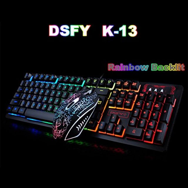 คีร์บอร์ด-เมาส์เกมมิ่ง-dsfy-แบบมีไฟ7สี-รุ่น-k13