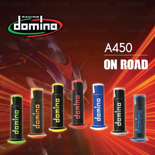 DOMINO MANOPOLE GRIP ปลอกแฮนด์ รุ่น A450 รุ่นใหม่ล่าสุด ใช้สำหรับรถมอเตอร์ไซค์ [ 1 คู่ ]