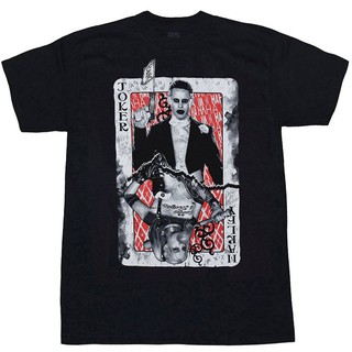 เสื้อยืดใหม่ 2022Men T Shirt ผู้ชายเสื้อยืด ทีมฆ่าตัวตาย Joker Harley Quinn Card ชายเสื้อยืดL XL  XXL 3XL
