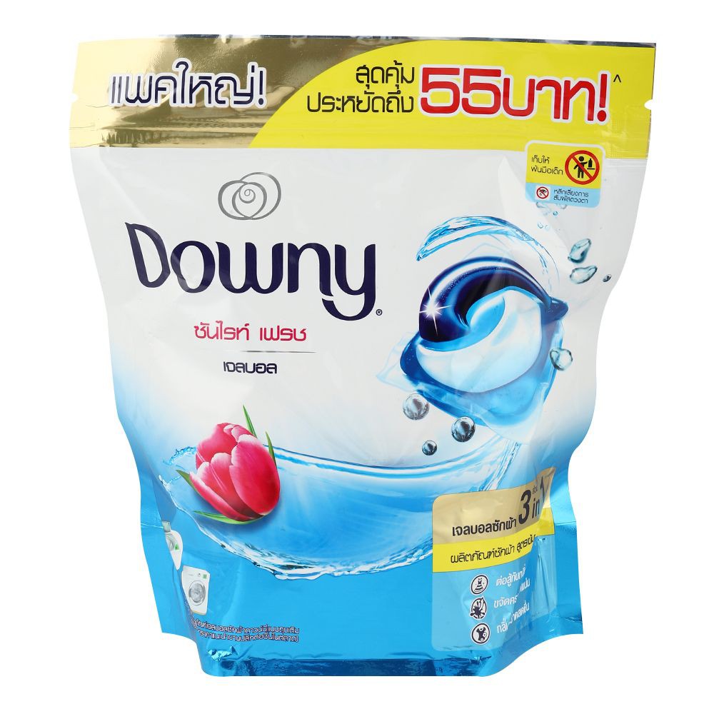 เจลบอลซักผ้าซันไรส์เฟรช-downy-630-กรัม-เจลบอลซักผ้าซันไรส์เฟรช-downy-ผลิตภัณฑ์ซักผ้ารูปแบบใหม่-นำเข้าจากญี่ปุ่น-ให้คุณสั