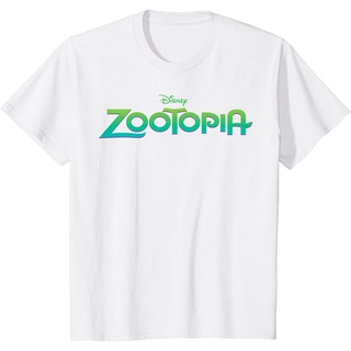 เสื้อยืดผ้าฝ้ายพรีเมี่ยม เสื้อยืด พิมพ์ลายโลโก้ Disney Zootopia Title