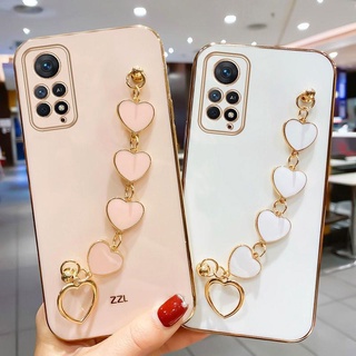 เคสโทรศัพท์มือถือแบบนิ่ม กันกระแทก กันรอยเลนส์กล้อง ลายหัวใจ พร้อมสายคล้องมือ สําหรับ XIAOMI Redmi 10C 5G Redmi 10X Pro 10 PRIME 9A 9C