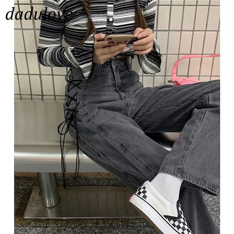 dadulove-new-niche-korean-version-ins-jeans-straps-high-waist-loose-wide-leg-pants-fashion-womens-clothing