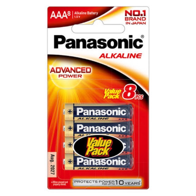 ภาพหน้าปกสินค้าลดพิเศษ ถ่านอัลคาไลน์ LR03T/8B AAA (แพ็ค 8 ก้อน) Panasonic Exp 2032