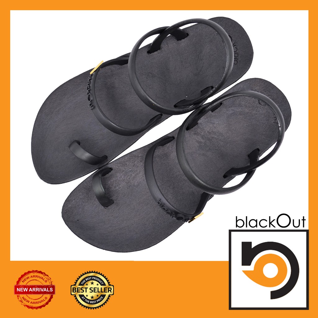 blackout-toeloopsling-รองเท้าแตะ-รองเท้ายางกันลื่น-พื้นดำ-หูดำ