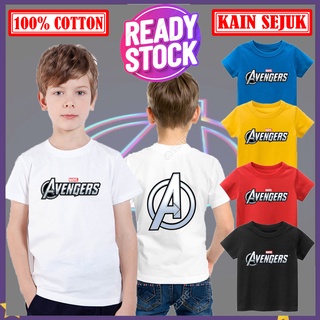 เสื้อยืด ผ้าฝ้าย พิมพ์ลาย Marvel Avenger Baju Kanak Kanak พรีเมี่ยม สําหรับเด็กผู้ชาย และเด็กผู้หญิง