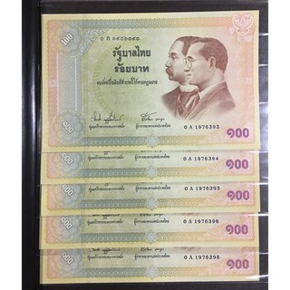 ภาพขนาดย่อของสินค้าธนบัตรที่ระลึก 100 บาท 100 ปี ธนบัตรไทย (สองรัชกาล) สภาพไม่ผ่านการใช้งาน