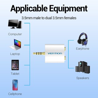 ภาพขนาดย่อของภาพหน้าปกสินค้าVention 3.5 มม. Audio Splitter แจ็คหูฟังคู่ และออดิโอ + ไมโครโฟน เป็นอุปกรณ์เสริม เหมาะสำหรับโทรศัพท์มือถือ คอมพิวเตอร์ แท็บเล็ต แล็ปท็อป หูฟัง ไมโครโฟน ลำโพง จากร้าน ventionofficial.th บน Shopee ภาพที่ 8