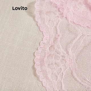 ภาพขนาดย่อของภาพหน้าปกสินค้าLovito ชุดบราชั้นใน และกางเกงชั้นใน เสื้อซีทรู ผูกเชือก มีโบด้านหน้า ลายลูกไม้ สไตล์น่ารัก L15D085 (สีชมพู/สีขาว) จากร้าน lovito.th บน Shopee ภาพที่ 5
