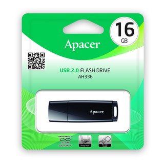 ภาพขนาดย่อของสินค้าApacer AH336 USB2.0 แฟลชไดร์ฟ 16GB สีดำ (Apacer AP16GAH336B-1)