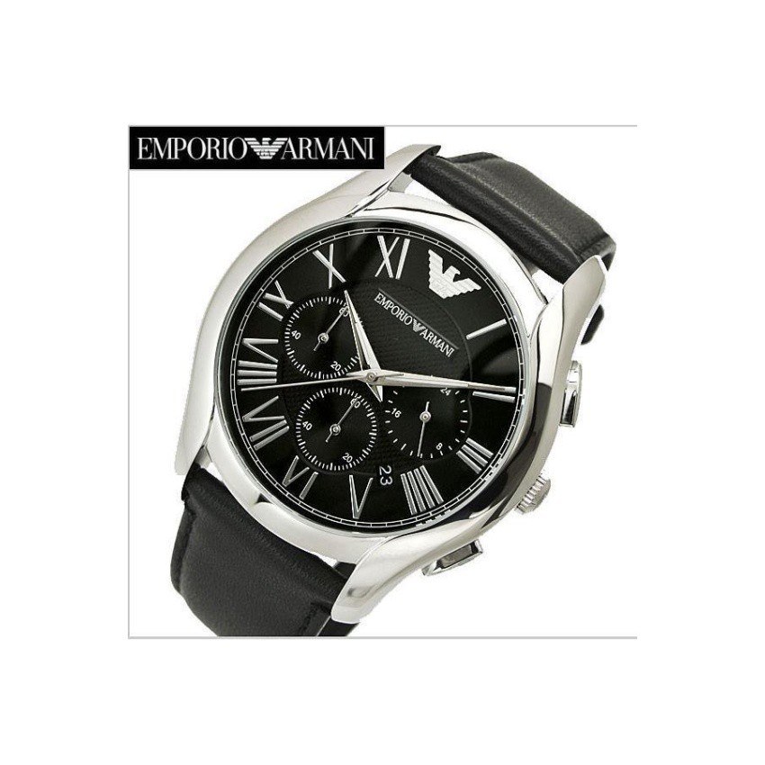emporio-armani-นาฬิกาผู้ชายgents-new-valente-leather-strap-watchar1700-black