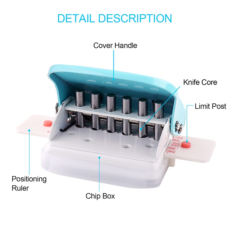 เครื่องเจาะกระดาษ-6รู-ที่เจาะกระดาษ-ทำกระดาษรีฟิล-hole-puncher-เครื่องเจาะรูกระดาษรีฟิล-สำหรับนักเรียน-พกพาสะดวก-a4