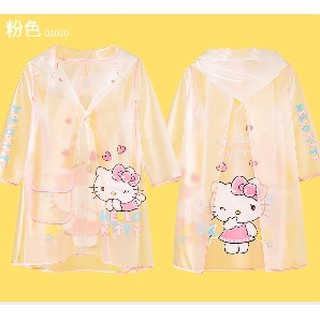 เสื้อกันฝนเด็ก Hello Kitty เด็กใสแฟชั่นอนุบาลเด็กนักเรียนเสื้อกันฝนเกาหลีสะท้อนแสงสะท้อนแสง