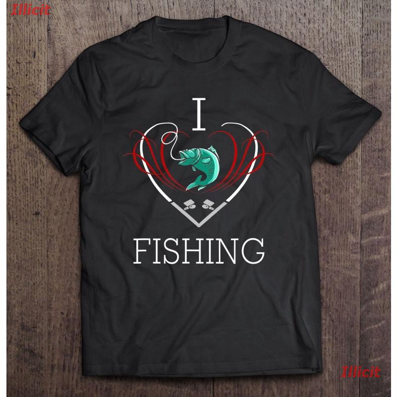 illicit-fishingเสื้อยืดกีฬา-เสื้อยืดพิมพ์ลายกราฟฟิก-i-love-fishing-สไตล์ฮิปฮอปสําหรับผู้ชาย-fishing-mens-womens-t-shir
