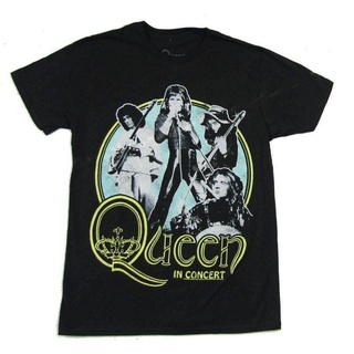 Wanyg เสื้อยืดแขนสั้น พิมพ์ลาย Queen In Concert Band Image สีดํา สไตล์คลาสสิก ของขวัญวันพ่อ สําหรับผู้ชายสามารถปรับแต่งไ