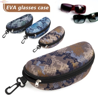 สินค้า กล่องใส่แว่นตา ลายพราง มีซิป กล่องแว่นตาแข็ง พร้อมตะขอ เคสแว่นกันแดด EVA แบบพกพา 3 สี