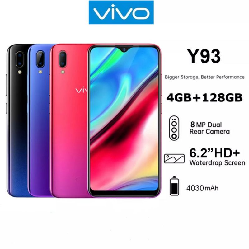 โทรศัพท์มือถือ-สมาร์ทโฟน-vivo-y93-หน้าจอใหญ่ขนาด-6-22นิ้ว-เครื่องแท้100-มีรับประกัน-ram4gb-rom128gb-ram4gb-rom-64gb