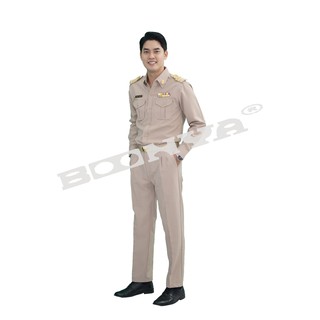 ภาพขนาดย่อของภาพหน้าปกสินค้าเสื้อข้าราชการผู้ชาย แขนยาว สีกากี ตรา BOONYA จากร้าน boonwat_shop บน Shopee