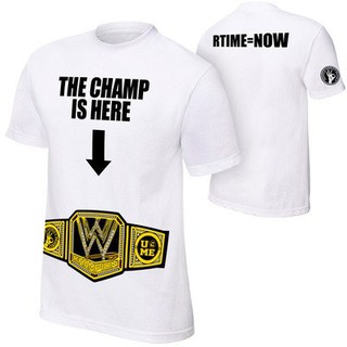 เสื้อยืดผ้าฝ้ายพิมพ์ลายขายดี John Cena "The Champ Is Here" T-Shirt