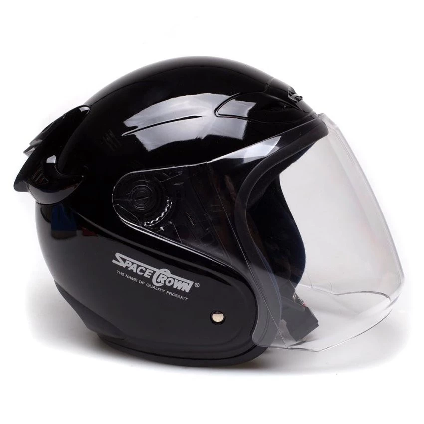 SpaceCrown หมวกกันน็อคเต็มใบ เปิดคาง รุ่น Knight สีดำ ไซส์ M