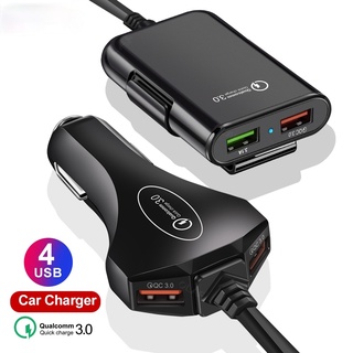 สินค้า ที่ชาร์จในรถยนต์ 4usb 12-24V ที่จุดบุหรี่ ที่ชาร์จแบตเตอรี่รถยนต์ ที่ชาร์จ พร้อมสายเคเบิล 1.7 เมตร สําหรับแท็บเล็ต สมาร์ทโฟน เข้ากันได้กับ IP Android