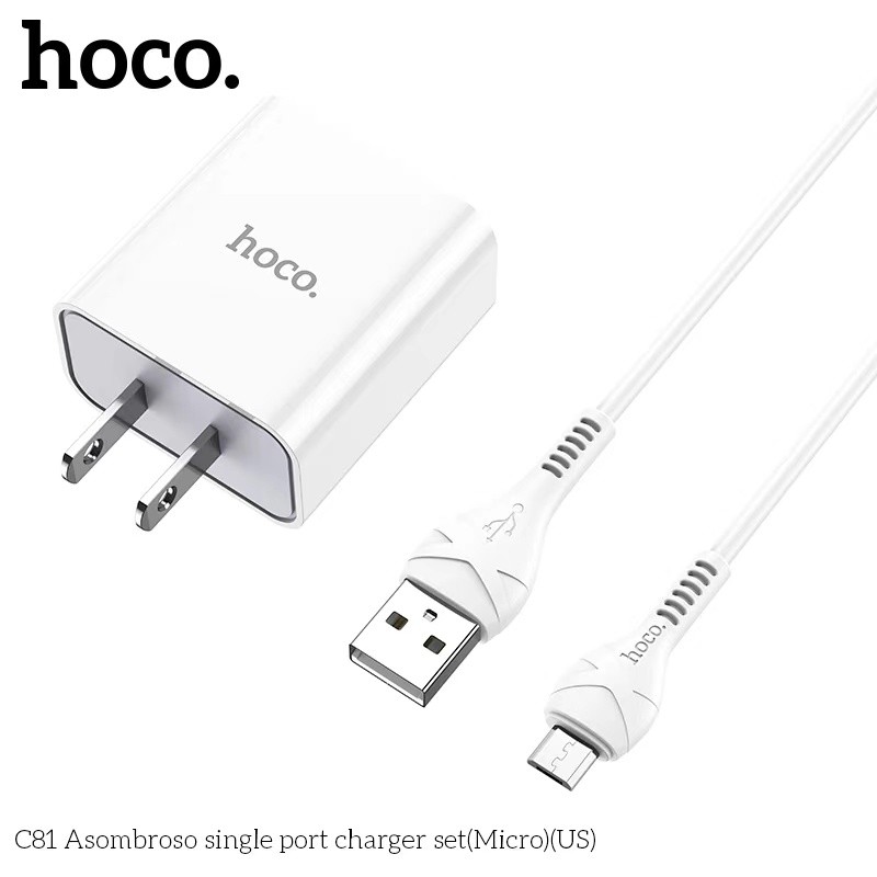 hoco-c81-หัวชาร์จ-ชุดชาร์จหัว-สาย-1usb-2-1a-สินค้าใหม่ล่าสุด-พร้อมส่ง