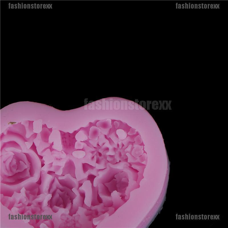แม่พิมพ์ซิลิโคน-รูปหัวใจ-ลายดอกไม้-3d-สำหรับทำเบเกอรี่