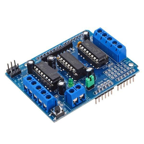 ภาพหน้าปกสินค้าบอร์ดขับมอเตอร์ Expansion card L293D สำหรับ Arduino blue ที่เกี่ยวข้อง