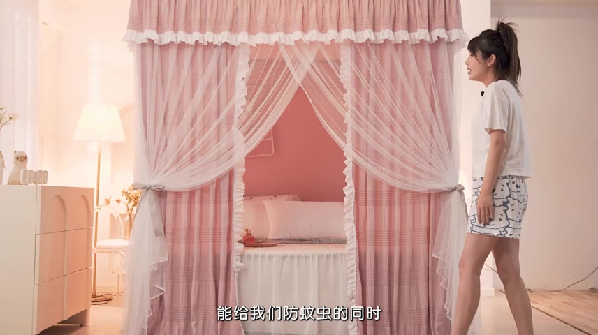 สไตล์เจ้าหญิงใหม่ผ้าม่านเตียงกันยุงมุ้งกันยุงชิ้นเดียวบ้านห้องนอนพื้นลูกไม้ม่านเย็นกันยุง