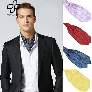 ภาพหน้าปกสินค้าชายคลาสสิกที่มีสีสันซาตินจัดเลี้ยงแต่งงานเนคไท Cravat Ascot Tie ที่เกี่ยวข้อง