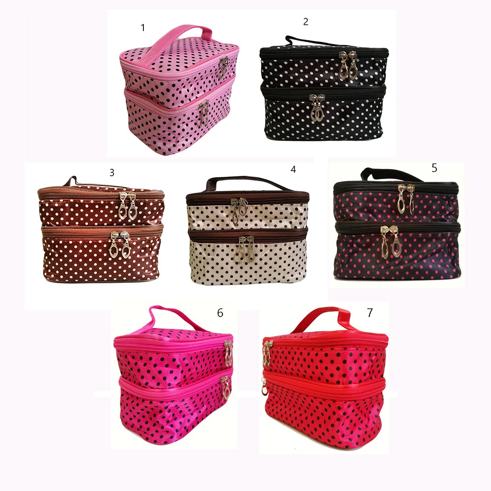 กระเป๋าเครื่องสำอางยุโรปลายจุด-ขายส่ง-little-polka-dots