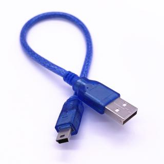 สายเคเบิลฟอยล์ USB 2.0 Type A ตัวผู้ เป็น Mini 5P ตัวผู้ Mini 5P สีฟ้า