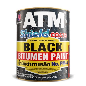 น้ำมันดำทาเหล็ก เอทีเอ็ม PM4 (ATM Shield Coats Black Bitumen Paint No ...