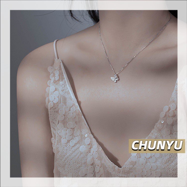 รูปภาพของCHUNYU สร้อยเงิน สายโซ่พร้อมจี้ผีเสื้อเพชรด้านใน หรูหรา สวนงามมากก สไตล์เกาหลีแบบใหม่2021 062ลองเช็คราคา