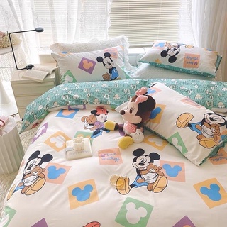 🔥เก็บโค้ดหน้าร้าน🔥[PRE-ORDER] ผ้าปูที่นอน COTTON 100% ลาย Mickey and Minnie 🪀 ชุดเครื่องนอนมิกกี้เม้าส์ #0865