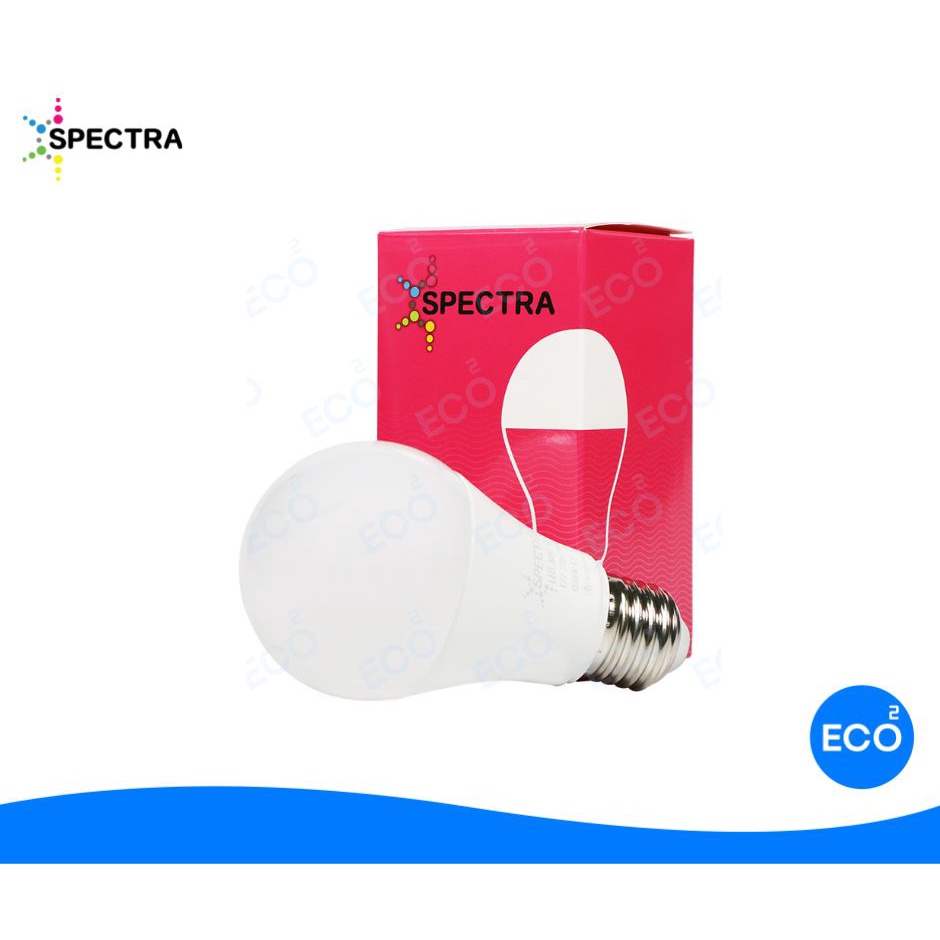 ยกแพ็ค-6-ชิ้น-spectra-หลอดไฟ-led-bulb-ขนาด-9w-แสงสีขาว-6500k-ขั้วเกลียว-e27-ใช้งานไฟบ้าน-ac220v-240v