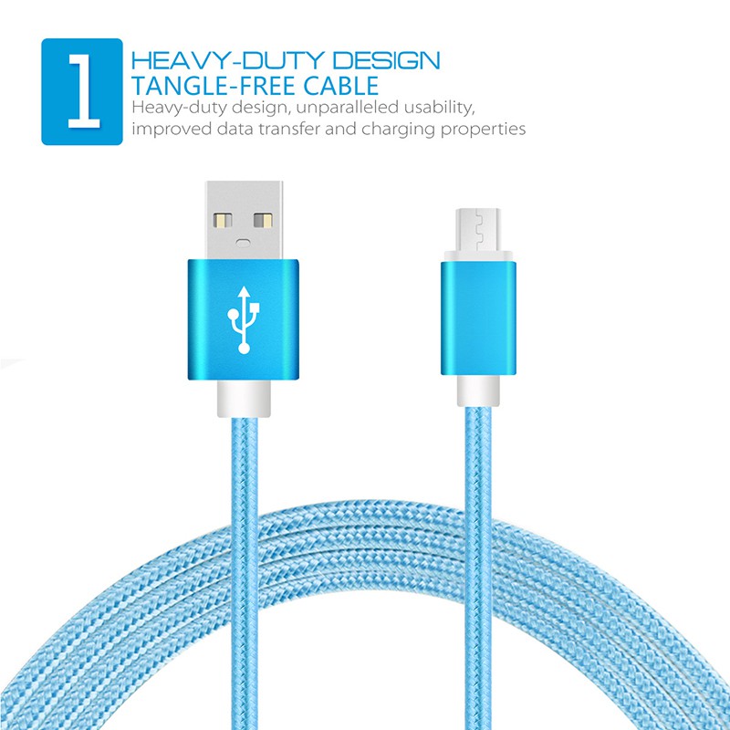 สายเคเบิลmicro-usb-cable-fast-charging-สายไนล่อนถักสายเคเบิ้ลและข้อมูล