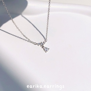 (กรอกโค้ด 72W5V ลด 65.-) earika.earrings - diamond drop necklace สร้อยคอจี้เพชรทรงหยดน้ำเงินแท้ S92.5 ปรับขนาดได้
