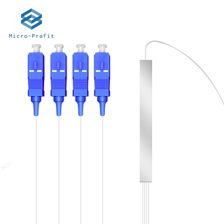 SC UPC 1X4 FTTH Fiber Optic Splitter FTTH Optical Coupler Singlemode Simplex FBT Splitter Steel Pipe 0.9m PLC Optical Sp