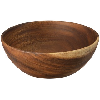 MUJI ชามไม้อะคาเซีย เคลือบแลคเกอร์ ขนาด 24 x 9 เซนติเมตร / MUJI - Hand Carved Acacia Bowl with Lacquer Coating - Size XL