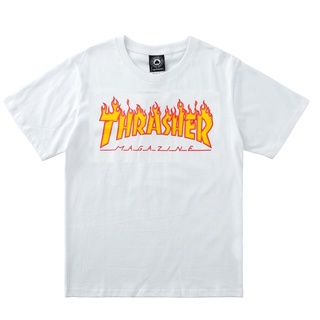 เสื้อยืดpvuC /  พรีเมี่ยม พร้อมสต็อกสินค้าใหม่ Thrasher สตรีท เปลวไฟ ข้อความ อินเทรนด์เสื้อยืดเสื้อยืดฤดูร้อน [S-XXL]!