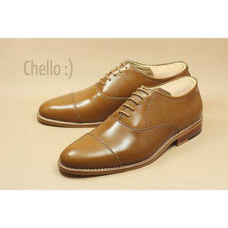 Chello รองเท้าหนัง BEIGE CAP-TOE OXFORD SHOES NEOLITE SOLE รุ่น SLU049-4