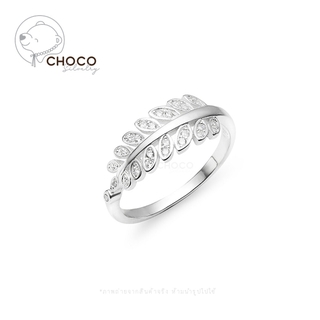 New! (925S) แหวนเงินแท้ แหวนใบมะกอก แหวนเพชร แหวนเพชรสวิส เพชร CZ Sterling Silver Ring