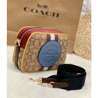 SALE SALE SALE📌📌📌 💥เคลียสต็อค💥Coach Dempsey Camera Bag In Signature Jacquard With Stripe And Coach Patch ((1912))