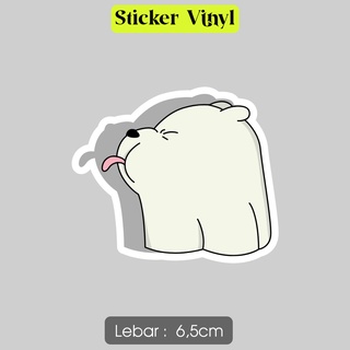 สติกเกอร์ไวนิล ลาย We Bare Bears Ice Bear Shows Tongue กันน้ํา สําหรับติดตกแต่งลิ้น