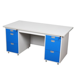 Desk DESK STEEL 159.5cm DX-52-33-RG DARK BLUE Office furniture Home &amp; Furniture โต๊ะทำงาน โต๊ะทำงานเหล็ก LUCKY WORLD DX-