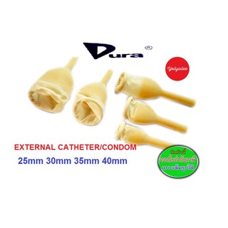 สินค้า DURA External Catheter/External Condom ถุงยางต่อสายปัสสาวะด้านนอก ขนาด 25mm. 30mm. 35 mm. 40mm