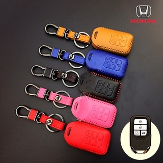 ซองหนังแท้ ใส่กุญแจรีโมทรถยนต์ รุ่นสีสัน All New Honda Accord,Civic 2016-21 Smart Key 4 ปุ่ม