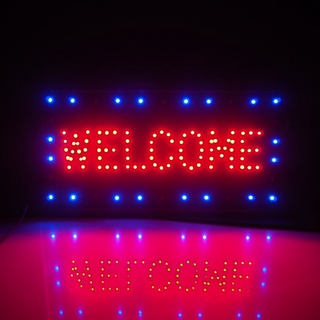 ป้ายไฟ LED Welcome ป้ายไฟ ป้ายไฟหน้าร้าน ป้ายไฟประดับ ป้ายโฆษณา ป้ายไฟตัวอักษร ป้ายไฟวิ่ง ขนาด 25 x 48 เซนติเมตร